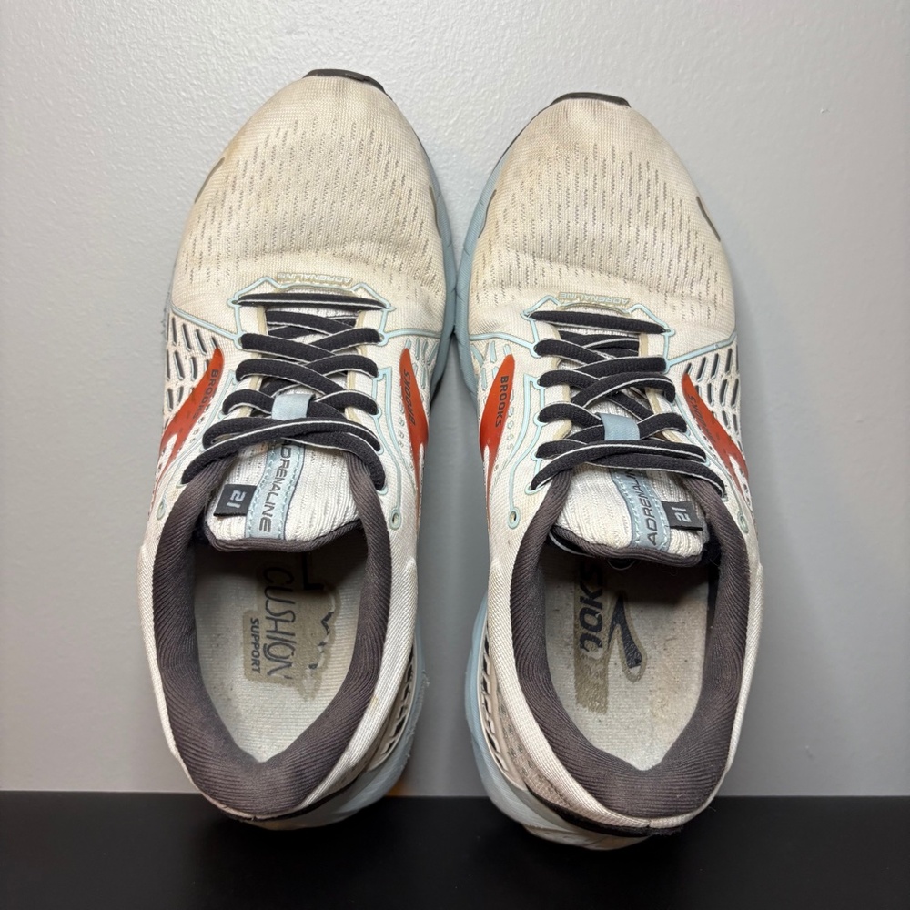 Brooks Adrenaline GTS 21 Running Sneakers Womens Size 8 White Blue Gray - Picture 5 of 9